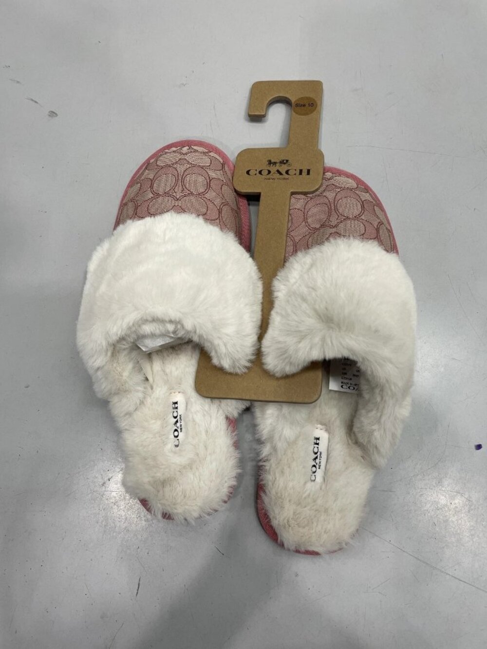 Coach Ziva Slipper In Signature Jacquard Women's US 10B, Pink